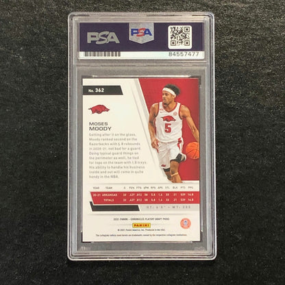 2021-22 Chronicles Draft Picks Playoff #362 Moses Moody Signed Card AUTO 10 PSA