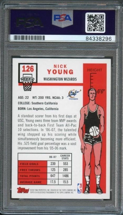 2007-08 Topps #126 Nick Young Signed Rookie Card AUTO PSA Slabbed
