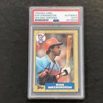 1987 Topps #169 Ron Washington Signed Card PSA Auto Slabbed Auto Twins