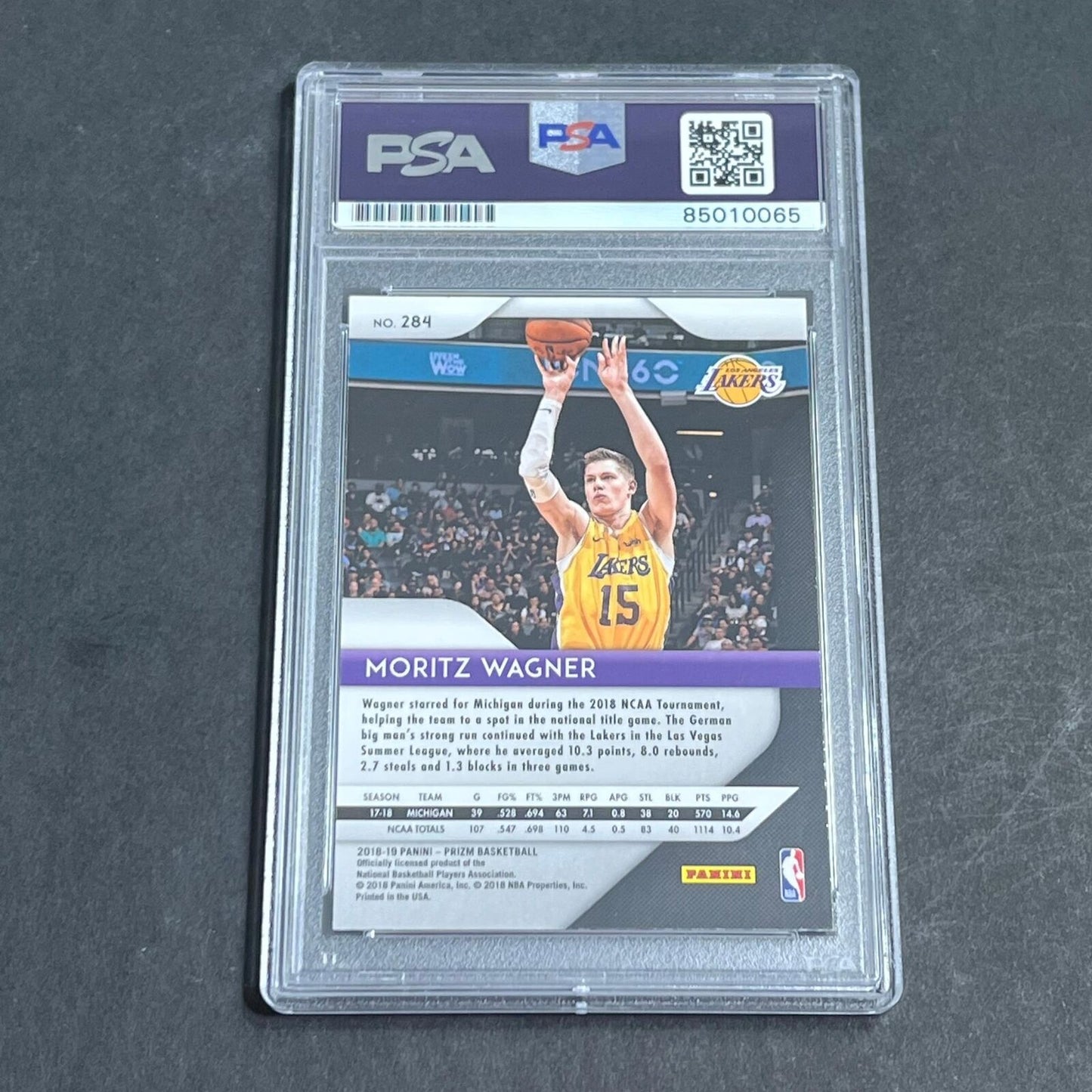 2018-19 Panini Prizm #284 Moritz Wagner AUTO PSA Slabbed RC Lakers