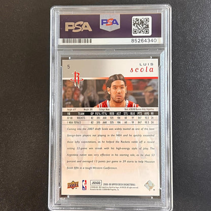 2008-09 Upper Deck MVP #5 Luis Scola Signed Card AUTO PSA/DNA Slabbed Rockets