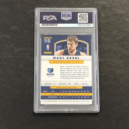 2012-13 Panini Basketball #110 Marc Gasol Signed Card AUTO PSA Slabbed Grizzlies