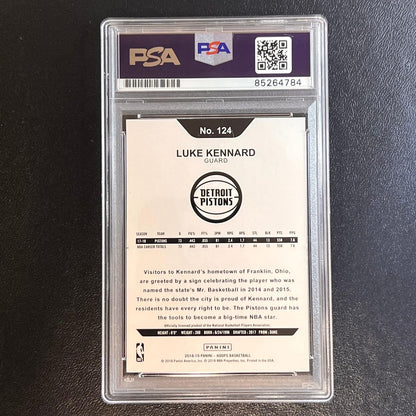 2018-19 NBA Hoops #124 Luke Kennard Signed Card AUTO PSA Slabbed Pistons