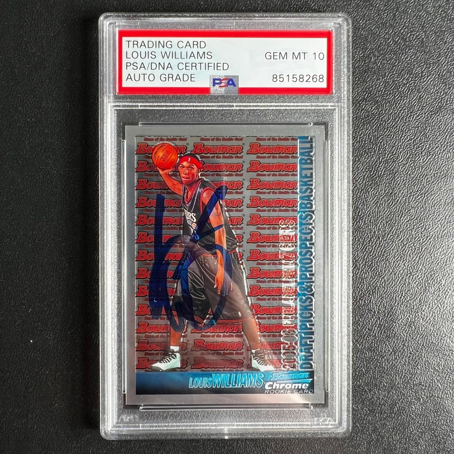 2004-05 Topps Bowman Chrome #135 Louis Williams Signed Card AUTO 10 PSA Slabbed