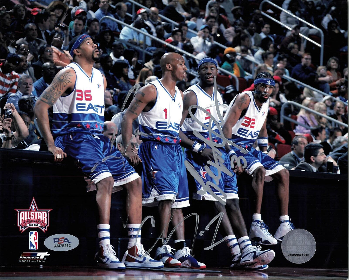 Ben Wallace, Chauncey Billups, and Richard Hamilton signed 8x10 photo PSA/DNA 20