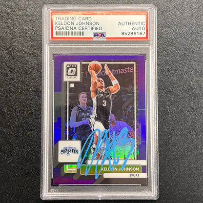 2022-23 Panini Prizm Donruss Optic #186 Keldon Johnson Signed Card AUTO PSA Slab