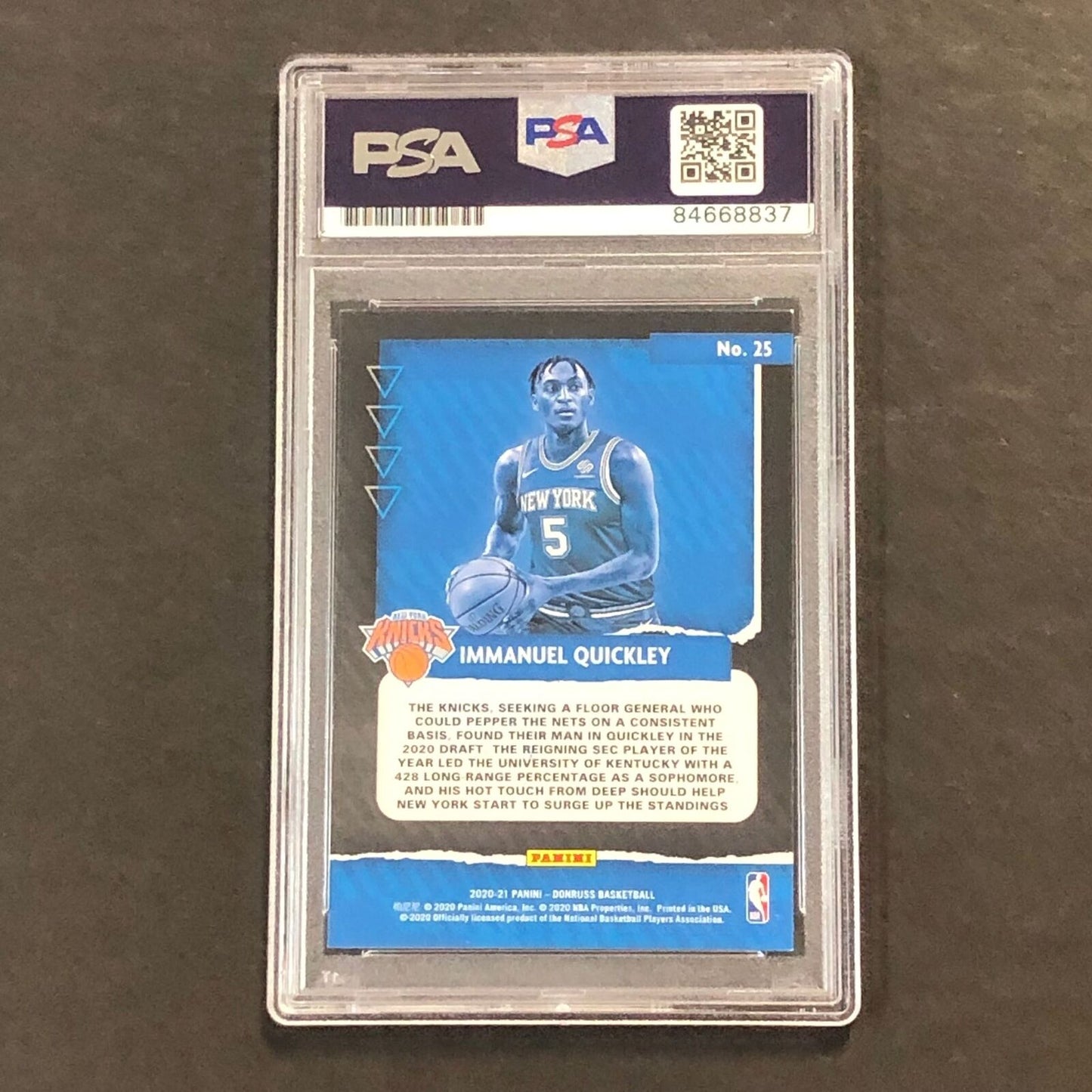 2020-21 Panini Donruss X-Pectations #25 IMMANUEL QUICKLEY Signed Card AUTO GRADE