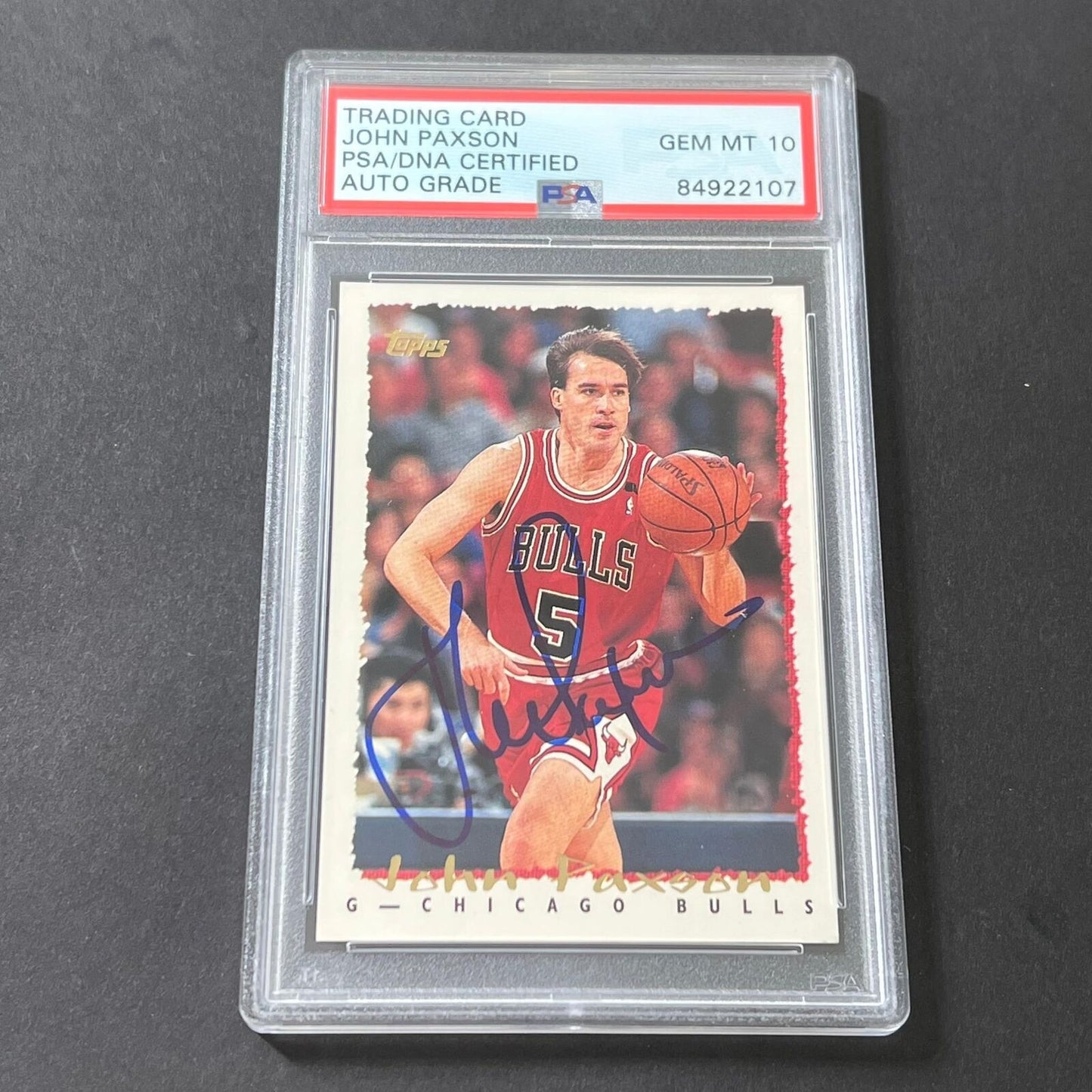 1994-95 Topps Basketball #158 John Paxson Signed Card AUTO Grade 10 PSA Slabbed