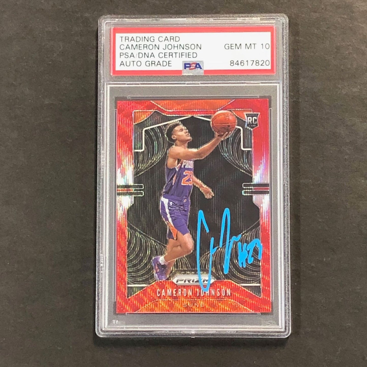 2019-20 Panini Prizm Red Wave #257 Cameron Johnson Signed Card PSA Slabbed AUTO