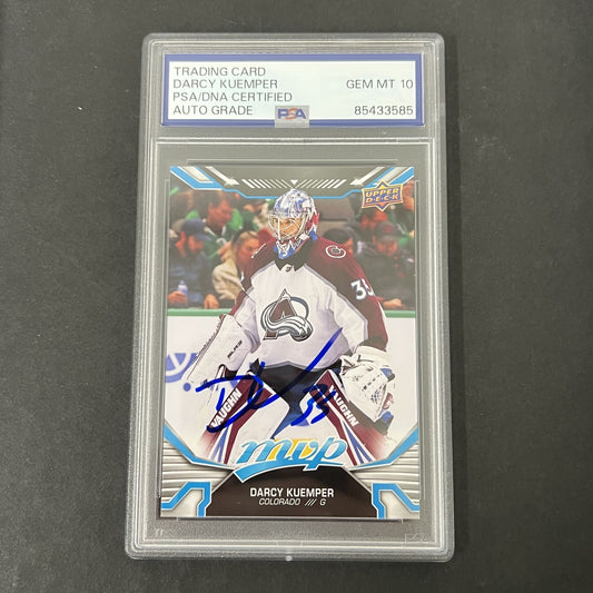 2022-23 MVP Hockey #166 Darcy Kuemper signed card PSA Auto 10 Avalanche