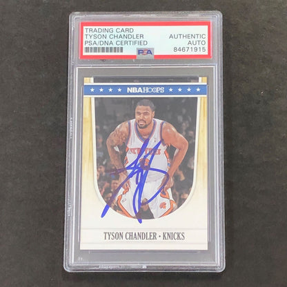 2012 NBA Hoops #39 Tyson Chandler Signed Card AUTO PSA Slabbed Knicks