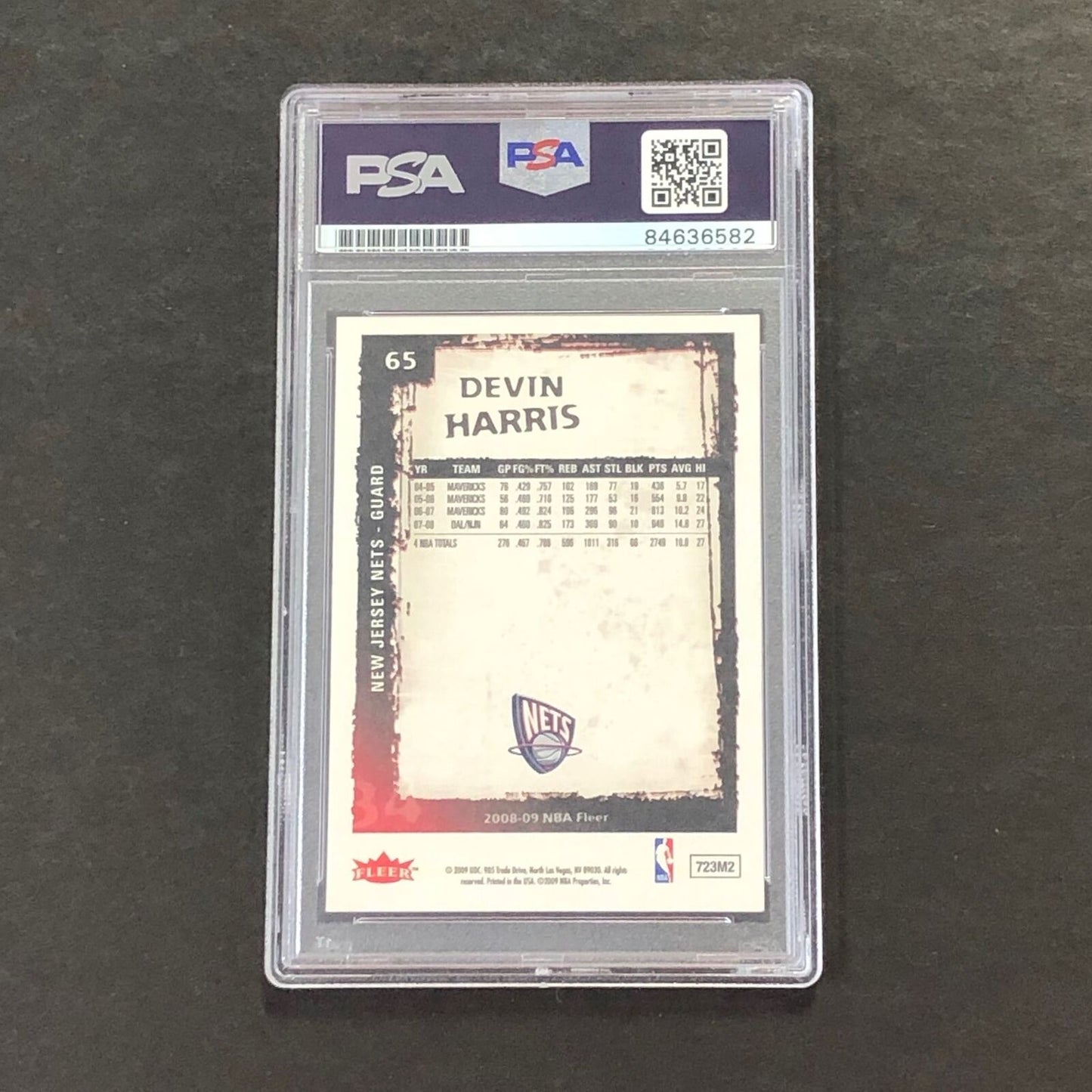 2008-09 Fleer Basketball #65 Devin Harris Signed Card AUTO PSA Slabbed Nets