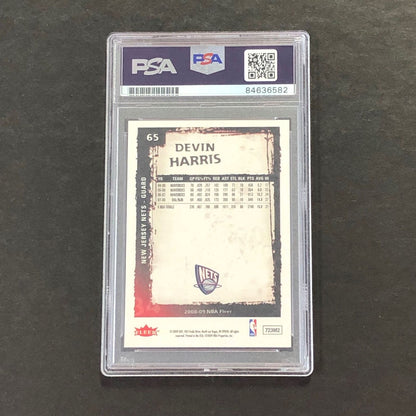 2008-09 Fleer Basketball #65 Devin Harris Signed Card AUTO PSA Slabbed Nets