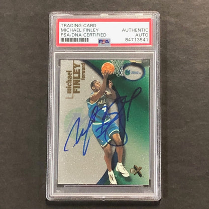 2000-01 Fleer #17 Michael Finley signed card PSA/DNA Dallas Mavericks Slabbed