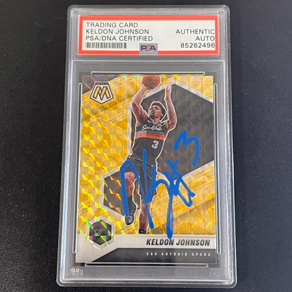2019-20 Panini Mosaic Prizm #136 Keldon Johnson Signed Card AUTO PSA Slabbed Spu