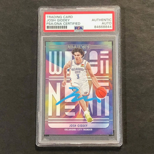 2021-22 NBA Hoops #6 Josh Giddey Signed Card AUTO PSA Slabbed RC Thunder