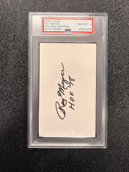 Ray Meyer Signed Cut AUTO 10 PSA/DNA Slabbed HOF '78 Inscription