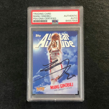 2005-06 Topps All-Star Altitude #AS-MG Manu Ginobili Signed Card AUTO PSA Slabbe