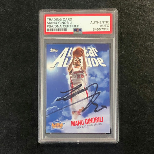2005-06 Topps All-Star Altitude #AS-MG Manu Ginobili Signed Card AUTO PSA Slabbe
