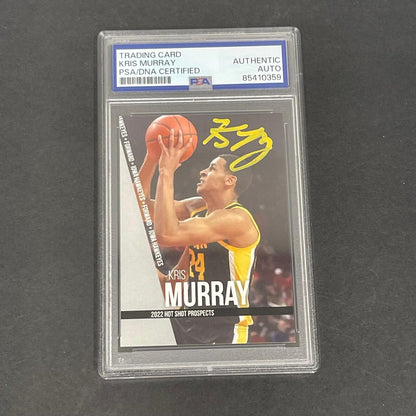 2022 Hot Shot Prospects Kris Murray Signed Card AUTO PSA Slabbed Iowa