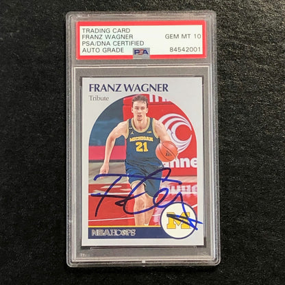2021-22 Chronicles Hoops Draft Picks #59 Franz Wagner Signed Card AUTO 10 PSA Sl