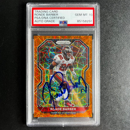 2020 Panini Prizm #262 Ronde Barber Signed Card PSA/DNA Auto 10 Slabbed Buccanee
