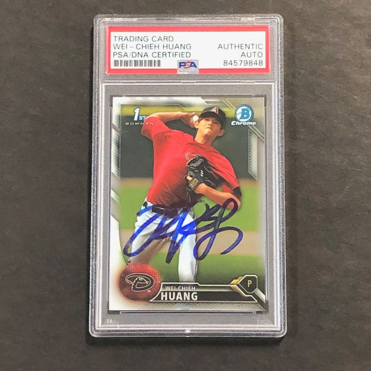 2016 Bowman Prospects #BP1 Wei-Chieh Huang Signed Card PSA Slabbed Auto Dbacks