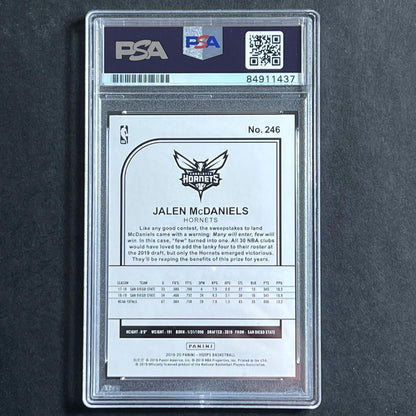 2019-20 Panini Hoops #246 Jalen McDaniels Signed Card AUTO 10 PSA Slabbed Hornet