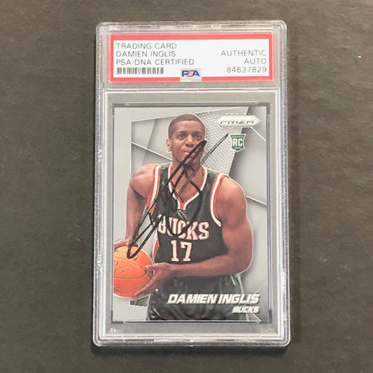 2014-15 Panini Prizm #299 Damien Inglis Signed Card AUTO PSA Slabbed RC Bucks