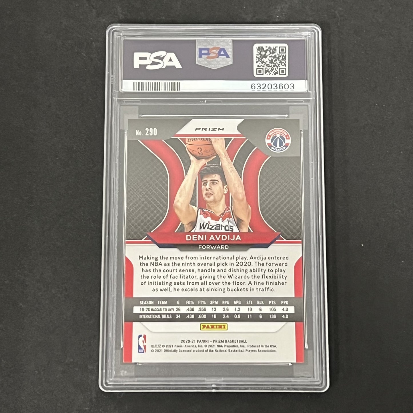 2020 Panini Prizm #290 Deni Avdija PSA 10