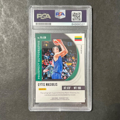 2020 Panini Prizm Draft Picks #PA-GM Gytis Masiulis Signed Card AUTO PSA Slabbed