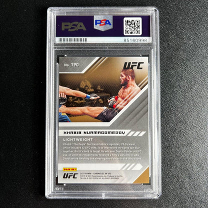 2021 Panini Chronicles XR #190 Khabib Nurmagomedov Signed Card AUTO PSA Slabbed