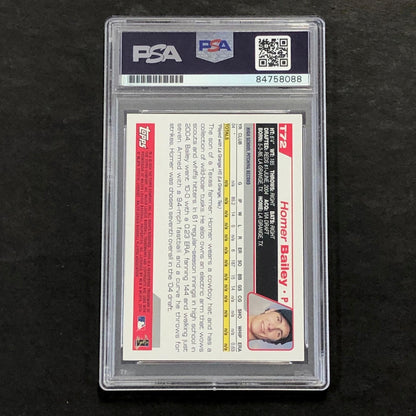 2004 Topps Traded #T72 Homer Bailey Signed Card PSA Slabbed Auto Reds