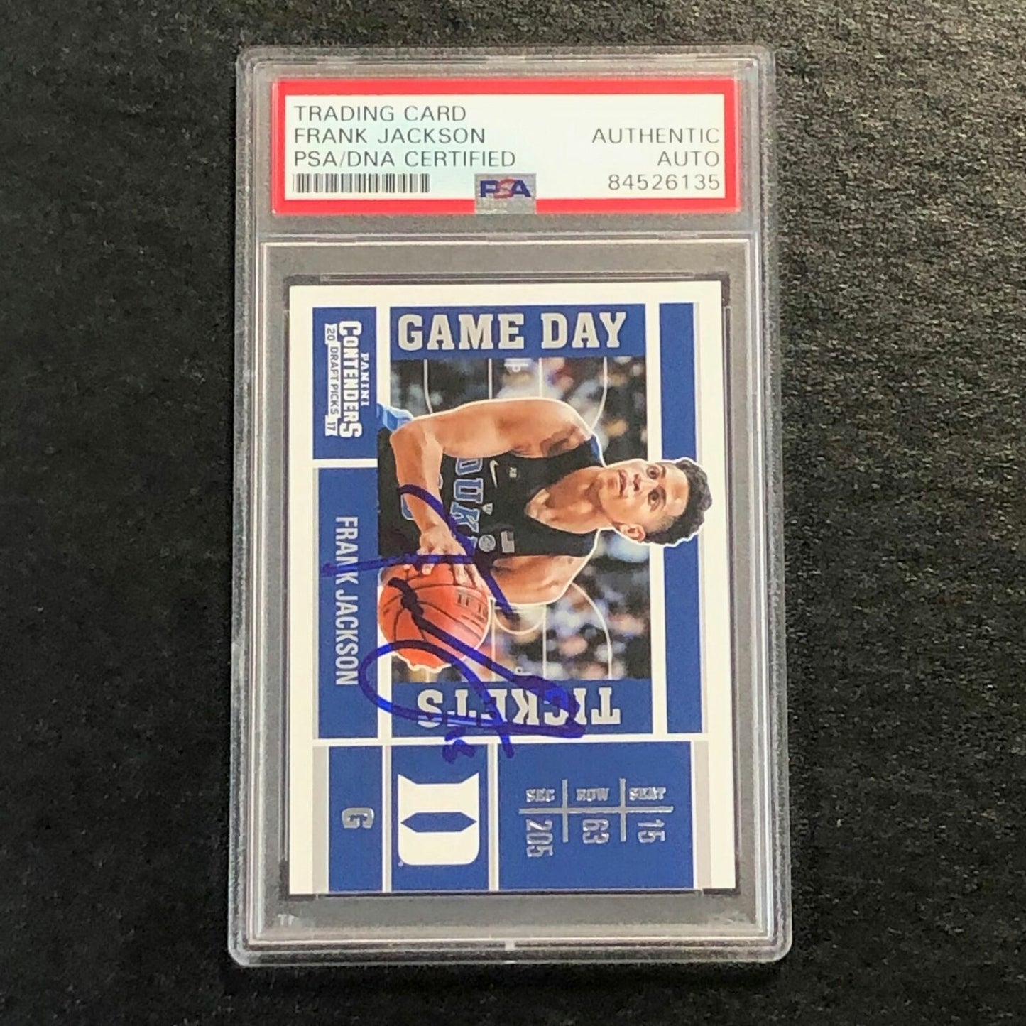2017-18 Contenders Draft Picks #22 Frank Jackson Signed Card AUTO PSA Slabbed Du