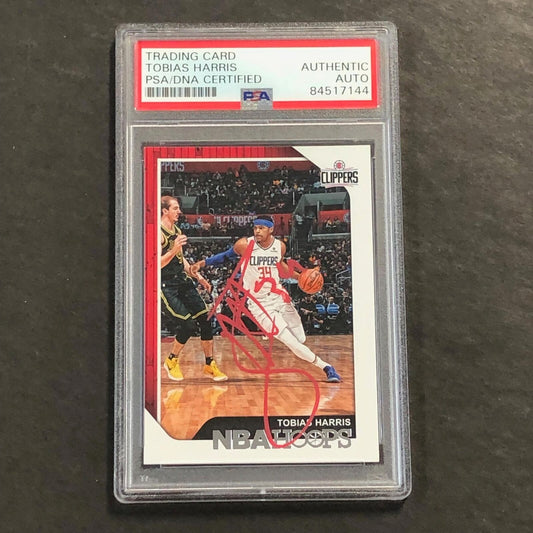 2018-19 Panini-Hoops #95 Tobias Harris Signed Card AUTO PSA Slabbed Clippers