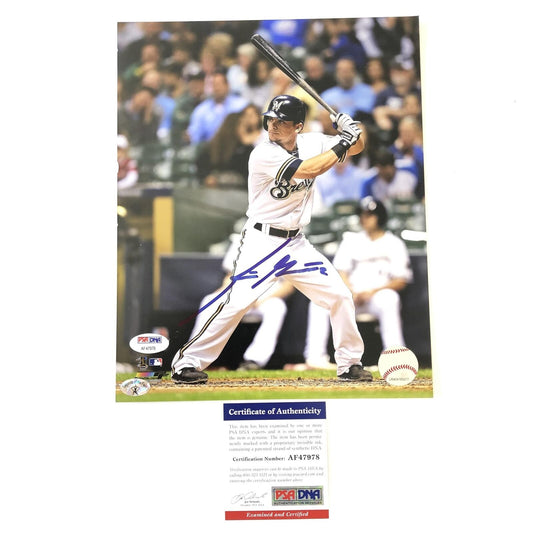 Scooter Gennett signed 8x10 photo PSA/DNA Milwaukee Brewers Autographed