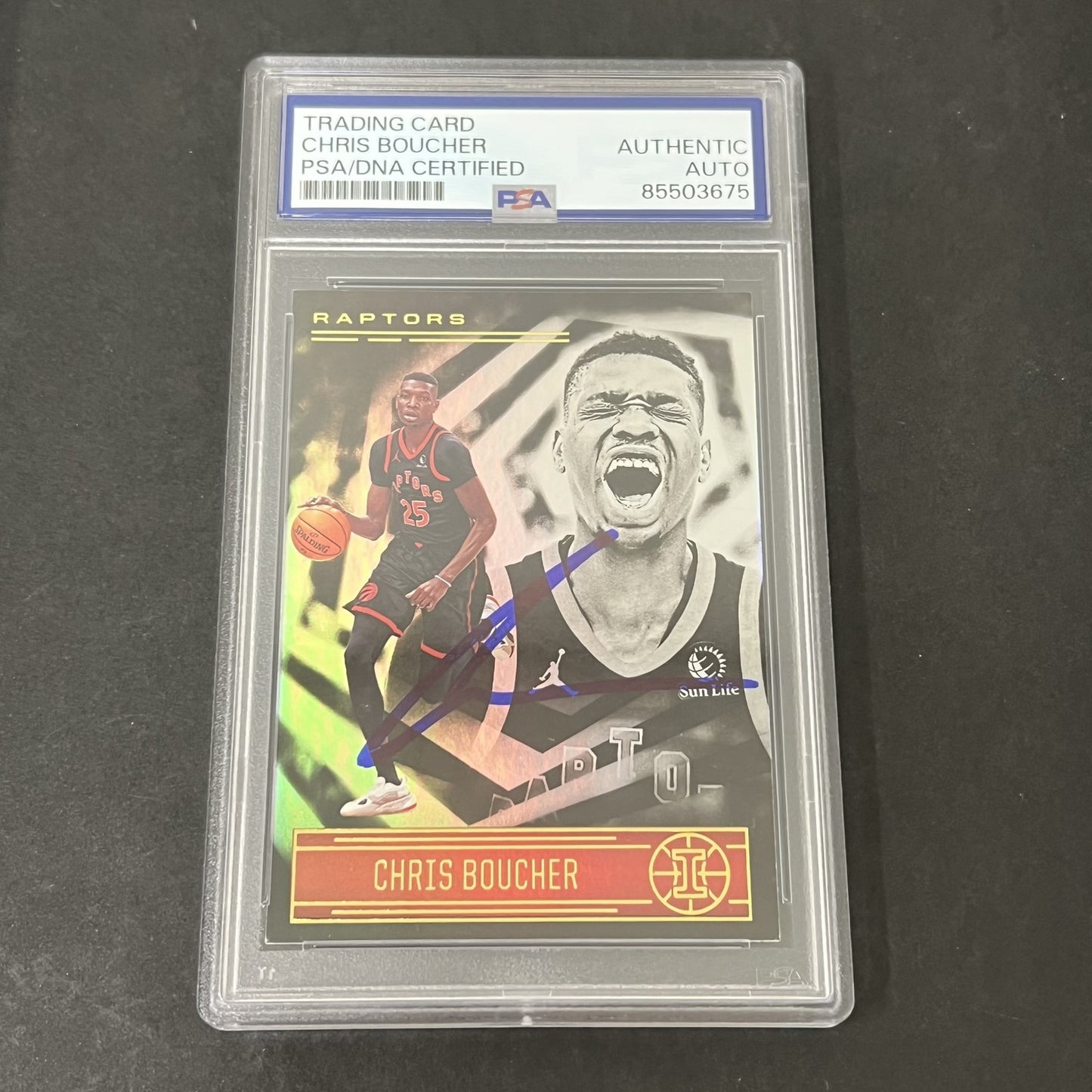 2021 2020-21 Panini Illusions #147 Chris Boucher signed card PSA Raptors