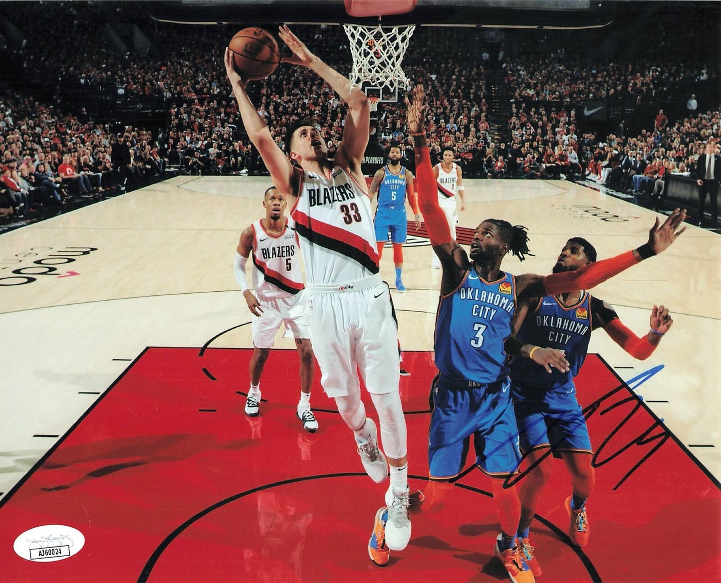 Zach Collins signed 8x10 photo JSA Portland Trail Blazers autographed