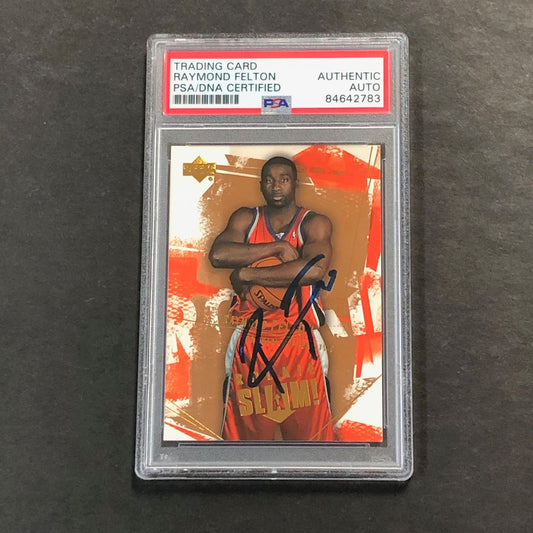 2005-06 Upper Deck Basketball #101 Raymond Felton Signed Card AUTO PSA/DNA Slabb