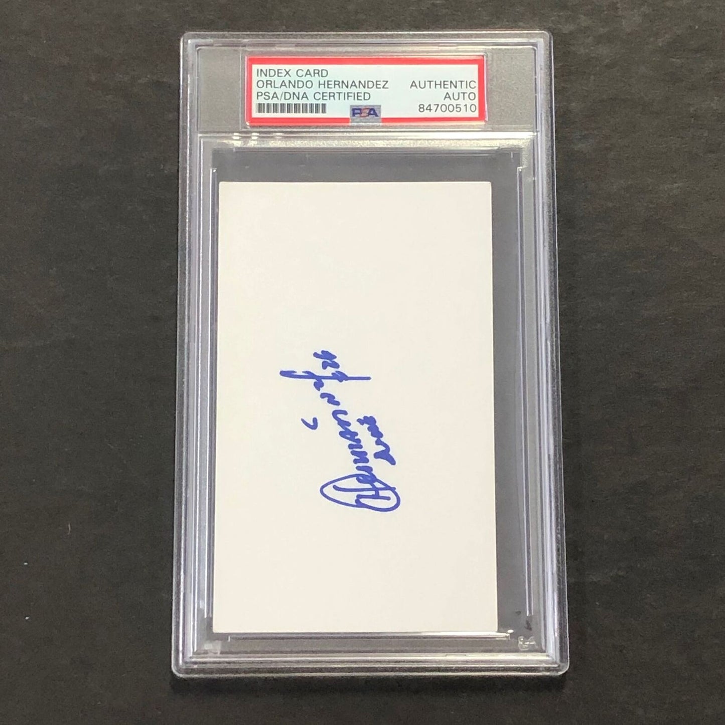 Orlando Hernandez signed cut PSA/DNA slabbed Autographed Yankees