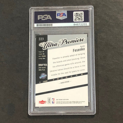 2007-08 Fleer Ultra #223 Kyrylo Fesenko Signed Card PSA/DNA AUTO Slabbed Jazz