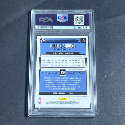 2018-19 Panini Donruss Optic #124 Dillon Brooks Signed Card AUTO PSA Slabbed Gri