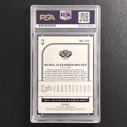 2019-20 NBA Hoops Winter #214 Nickeil Alexander Walker Signed Card AUTO 10 PSA S