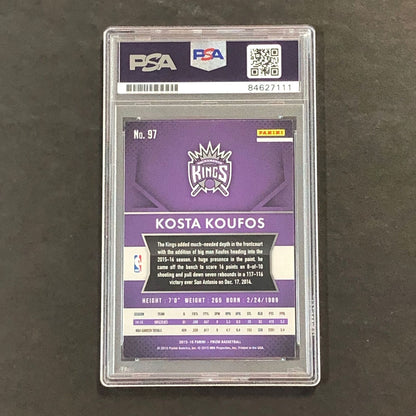 2015-16 Panini Prizm #97 Kosta Koufos signed Card Auto 10 PSA Slabbed Kings