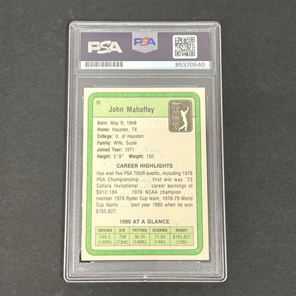 1980 PGA Tour #15 John Mahaffey Signed Card PSA/DNA Slabbed AUTO Golf