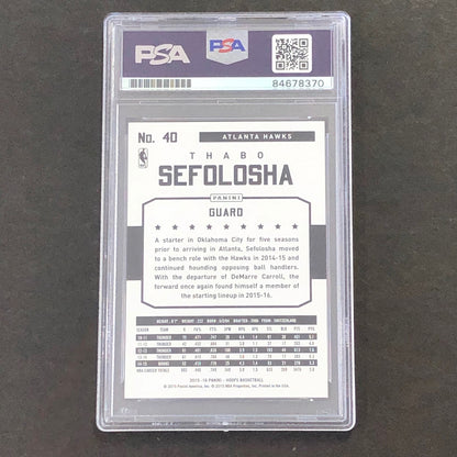 2015-16 NBA Hoops #40 Thabo Sefolosha Signed Card PSA/DNA Slabbed Hawks