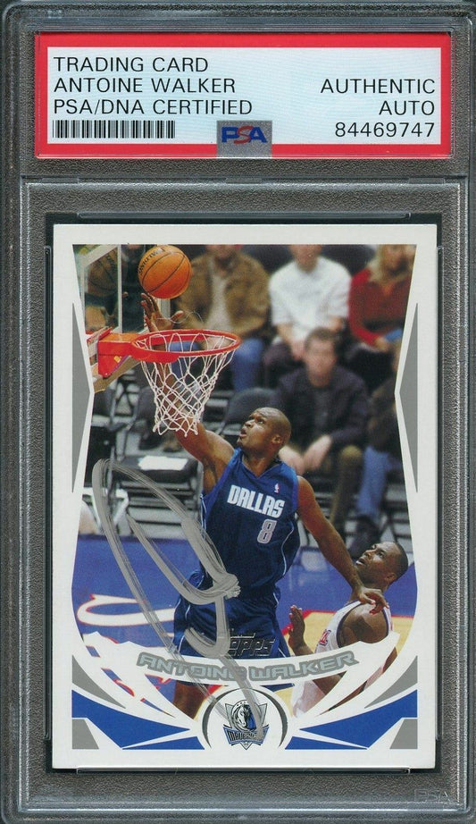 TOPPS 2004-05 #88 ANTOINE WALKER Signed Card AUTO PSA Slabbed DALLAS MAVERICKS