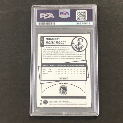 2021-22 Panini NBA Hoops #229 Moses Moody Signed Card AUTO 10 PSA Slabbed Warrio