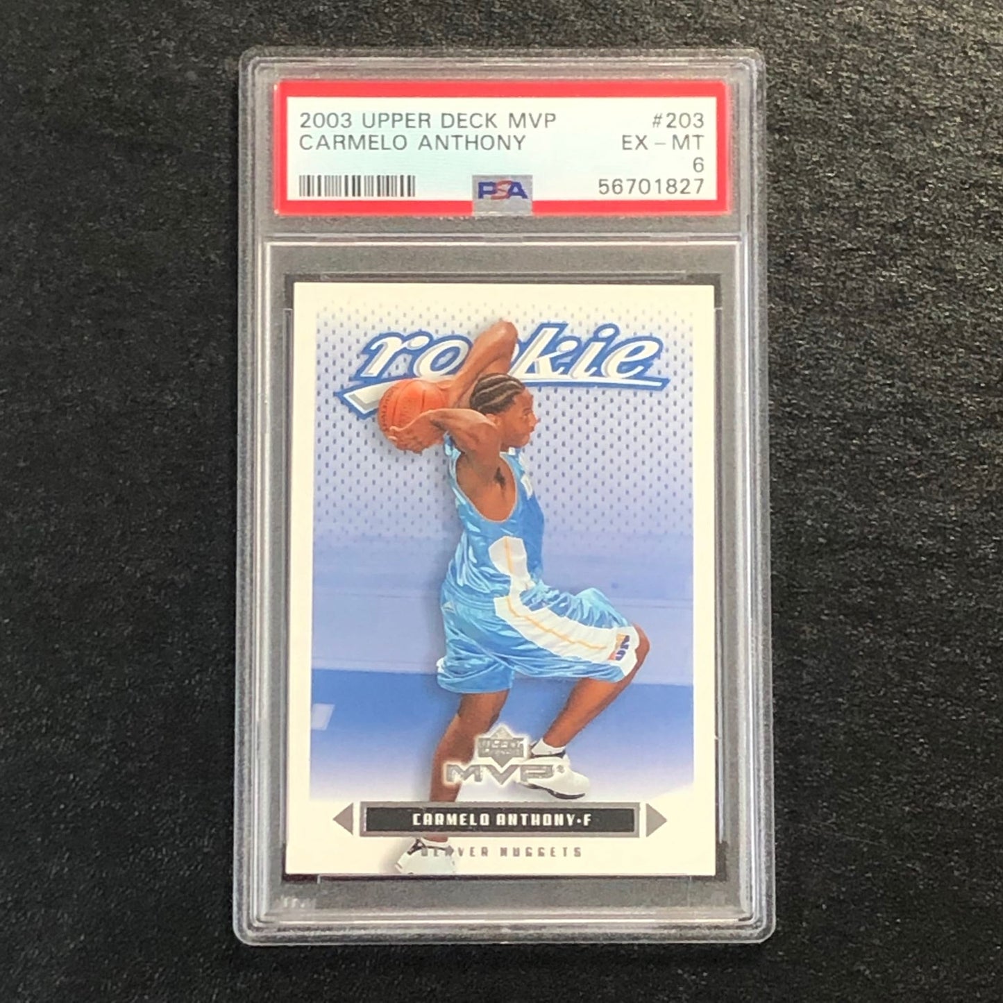 2003 Upper Deck MVP #203 Carmelo Anthony PSA 6 EX-MT