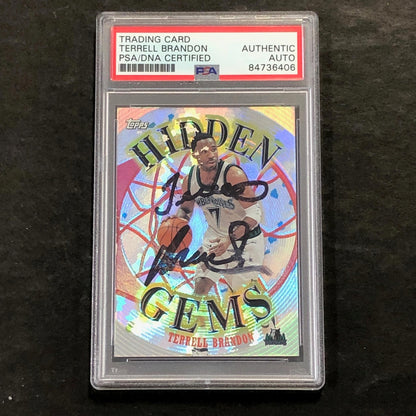 2000-01 Topps #HG8 Terrell Brandon Signed Card AUTO PSA/DNA Slabbed Timberwolves